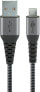 Фото #1 товара Кабель USB Wentronic 49282 - 1 м - Micro-USB B - USB A - USB 2.0 - 480 Мбит/с - черный - серый