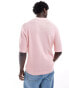 GANT open collar knit polo in pink