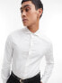 ASOS DESIGN Premium easy iron skinny fit twill shirt with cutaway collar in white