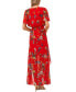 Women's Smocked-Waist Flutter-Sleeve Maxi Dress