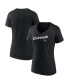 ფოტო #2 პროდუქტის Women's Black Colorado Rockies One and Only V-Neck T-shirt