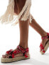 Фото #1 товара Arizona Loves Trekky raffia bandana print sandals in red