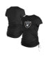 ფოტო #1 პროდუქტის Women's Black Las Vegas Raiders Ruched Side T-Shirt