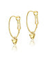 ფოტო #3 პროდუქტის 14K Gold Plated Cubic Zirconia Heart Hoop Earrings