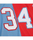 Фото #2 товара Men's Earl Campbell Light Blue, Red Houston Oilers Big and Tall Gridiron Classics Split Legacy Retired Player Replica Jersey