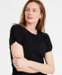 Фото #2 товара Women's Knot-Detail Puff-Sleeve Top, Created for Macy's