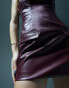 Фото #4 товара Murci leather look bandeau mini dress in burgundy