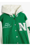 Yeşil - Beyaz Kız Çocuk Ceket 4WKG10057AK
