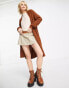 Фото #1 товара ONLY longline cardigan in light brown