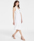 ფოტო #3 პროდუქტის Women's Sleeveless Halter-Neck Button-Front Dress