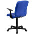 Фото #2 товара Mid-Back Blue Quilted Vinyl Swivel Task Chair With Arms