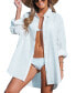 Фото #1 товара Women's Long Sleeve Cover-Up Shirt Dress