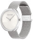 ფოტო #2 პროდუქტის Women's 2-Hand Silver-Tone Stainless Steel Mesh Bracelet Watch 36mm