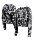 ფოტო #1 პროდუქტის Women's Black Chicago White Sox Tie-Dye Cropped Long Sleeve T-shirt