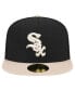 ფოტო #3 პროდუქტის Men's Black Chicago White Sox Canvas A-Frame 59FIFTY Fitted Hat