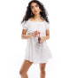 Фото #1 товара New Look broderie mini dress in white