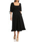 ფოტო #1 პროდუქტის Women's Linen-Blend Fit & Flare Dress
