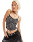 Daisy Street 90s cami crop top with lace trim in floral ditsy