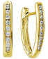 ფოტო #1 პროდუქტის Diamond Extra-Small Hoop Earrings (1/6 ct. t.w.) in 10k Gold, 0.43"