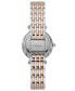 ფოტო #3 პროდუქტის Women's Mini Carlie Two-Tone Stainless Steel Bracelet Watch 28mm