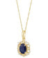 ფოტო #3 პროდუქტის Sapphire (1 ct. t.w.) & Diamond (1/10 ct. t.w.) Pendant 18" Necklace in 14k Yellow Gold (Also Available in Ruby & Emerald)