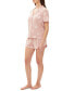 ფოტო #6 პროდუქტის Women's 2-Pc. Notched-Collar Short Pajamas Set