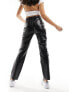 Фото #5 товара River Island shiny croc effect straight leg trouser in black