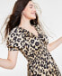Фото #3 товара Women's Leopard-Print V-Neck Midi Dress, Created for Macy's