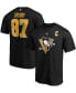 Фото #1 товара Men's Sidney Crosby Pittsburgh Penguins Team Authentic Stack T-Shirt