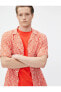 Фото #1 товара Рубашка мужская Koton с геометрическим принтом и короткими рукавами