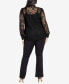 ფოტო #7 პროდუქტის Plus Size Jade Lace Long Sleeve Shirt Top