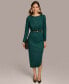 ფოტო #1 პროდუქტის Women's Boat-Neck Side-Shirred Dress