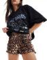 Фото #1 товара ASOS DESIGN shirred micro shorts in leopard print