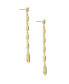 ფოტო #2 პროდუქტის 18K Gold Plated Zinc Teardrop Linear Earrings