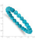 ფოტო #3 პროდუქტის 8mm Blue Turquoise Agate Beaded Stretch Bracelet