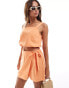 Фото #1 товара Vero Moda linen blend skort co-ord in orange