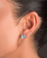 ფოტო #3 პროდუქტის Blue Spinel & Cubic Zirconia Double Pear Stud Earrings