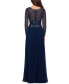 ფოტო #2 პროდუქტის Women's Sequin Embellished Long Sleeve Chiffon Gown