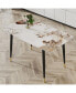 Фото #1 товара Patterned Sintered Stone Dining Table - 50"x30"x30"