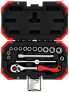 Gedore Red Socket Set, 24 Pieces, with Reversible Ratchet, Ratchet, Socket and Spark Plug Insert, 1/2 Inch