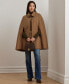 Фото #4 товара Women's Wool-Blend Cape Coat