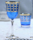 Фото #4 товара Cobalt Blue Red Wine Goblet with Gold-Tone Rings, Set of 4