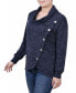 ფოტო #3 პროდუქტის Petite Size Long Sleeve Overlapping Cowl Neck Top