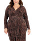 Фото #4 товара Plus Size Sylvia Floral-Print Pleated Wrap Dress