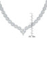 Фото #2 товара Macy's fine Silver Plated Cubic Zirconia Marquise V Necklace