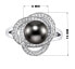 Laguna silver ring with real natural black pearl LPS0044B