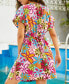 ფოტო #3 პროდუქტის Women's Floral Dolman Sleeve Mini Beach Dress