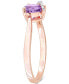 Amethyst (5/8 ct. t.w.) & Diamond Accent Heart Promise Ring in 18k Rose Gold Flash-Plated Sterling Silver