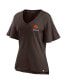 ფოტო #3 პროდუქტის Women's Brown Cleveland Browns Southpaw Flutter V-Neck T-shirt