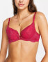 Gossard – Superboost Lace Vivacious – Wattierter Bügel-BH in Magenta mit tiefem Ausschnitt